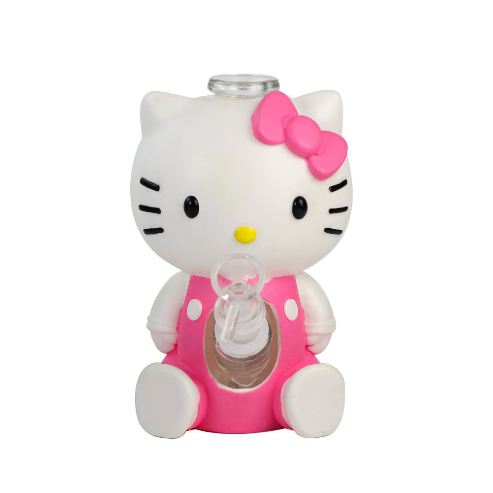 Glass Water Pipe - Kitty (7")