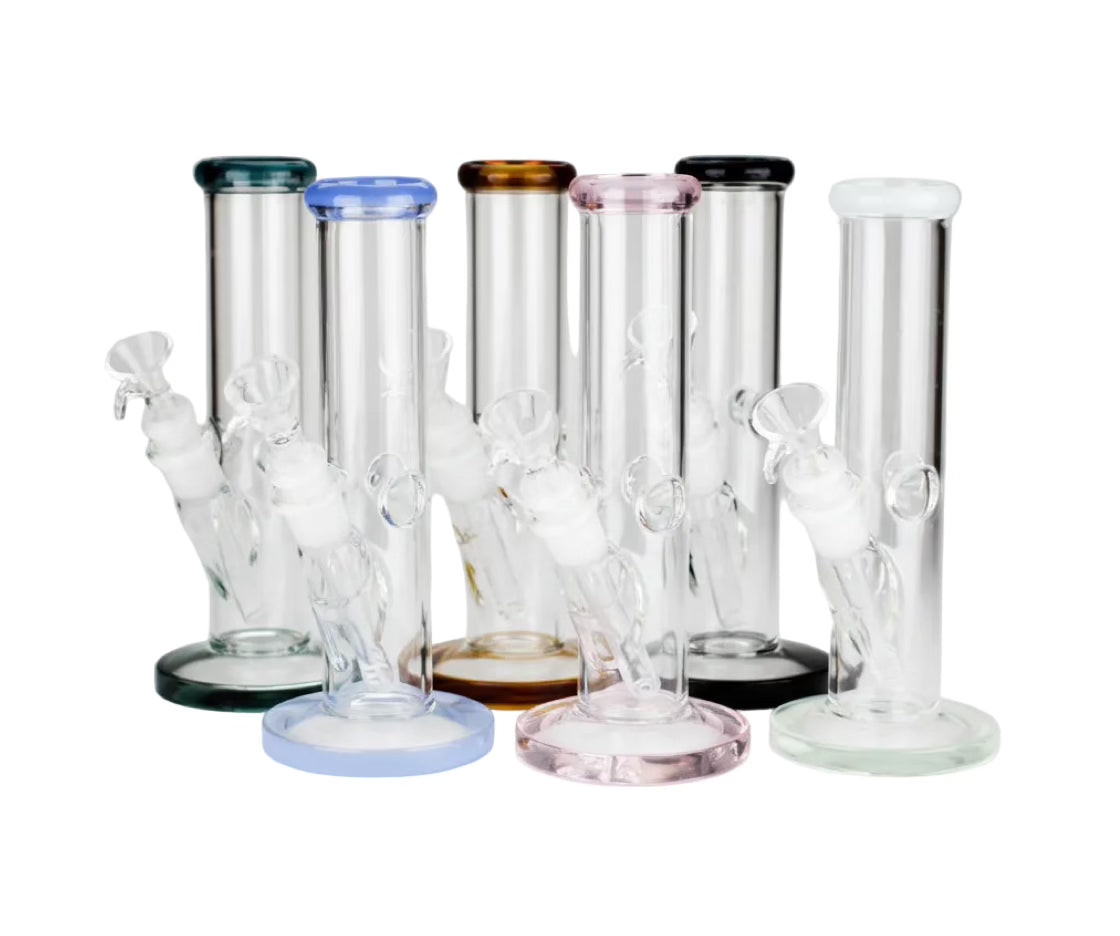 Glass Water Pipe - Slime Top Clear Straight (10")