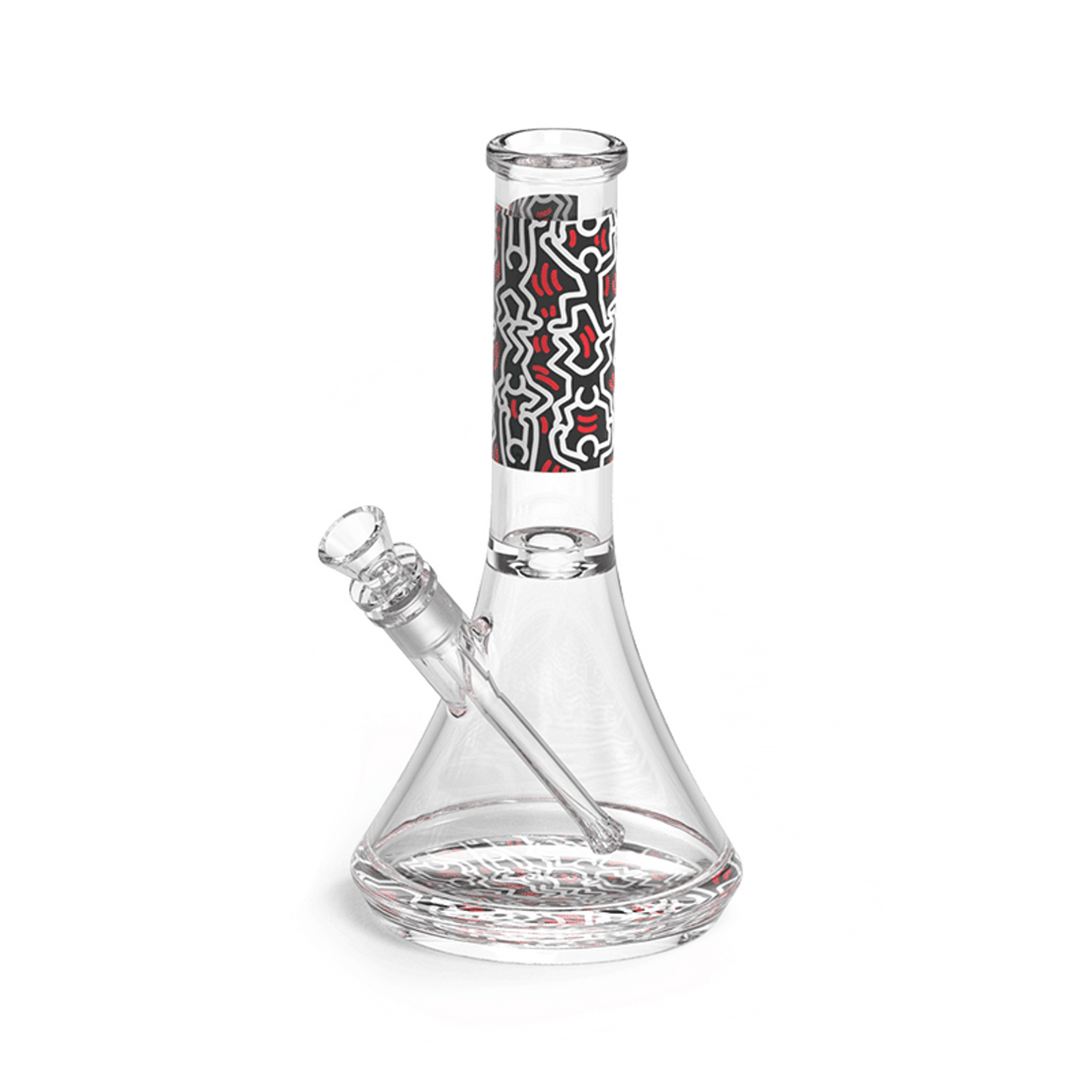 K. Haring Collection - Glass Water Pipe (Red/White/Black)
