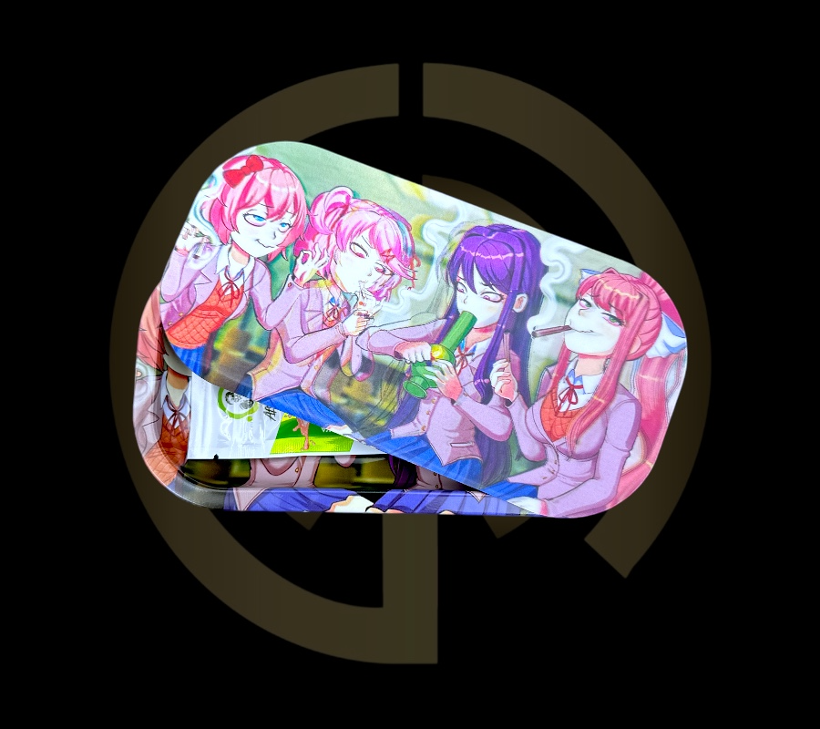 Slim Metal Rolling Tray w/ 3D Magnetic Lid - Girl Sesh