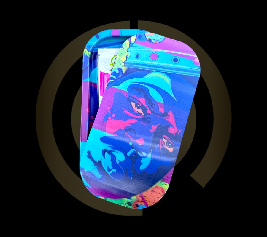 Slim Metal Rolling Tray w/ 3D Magnetic Lid - Big Dream