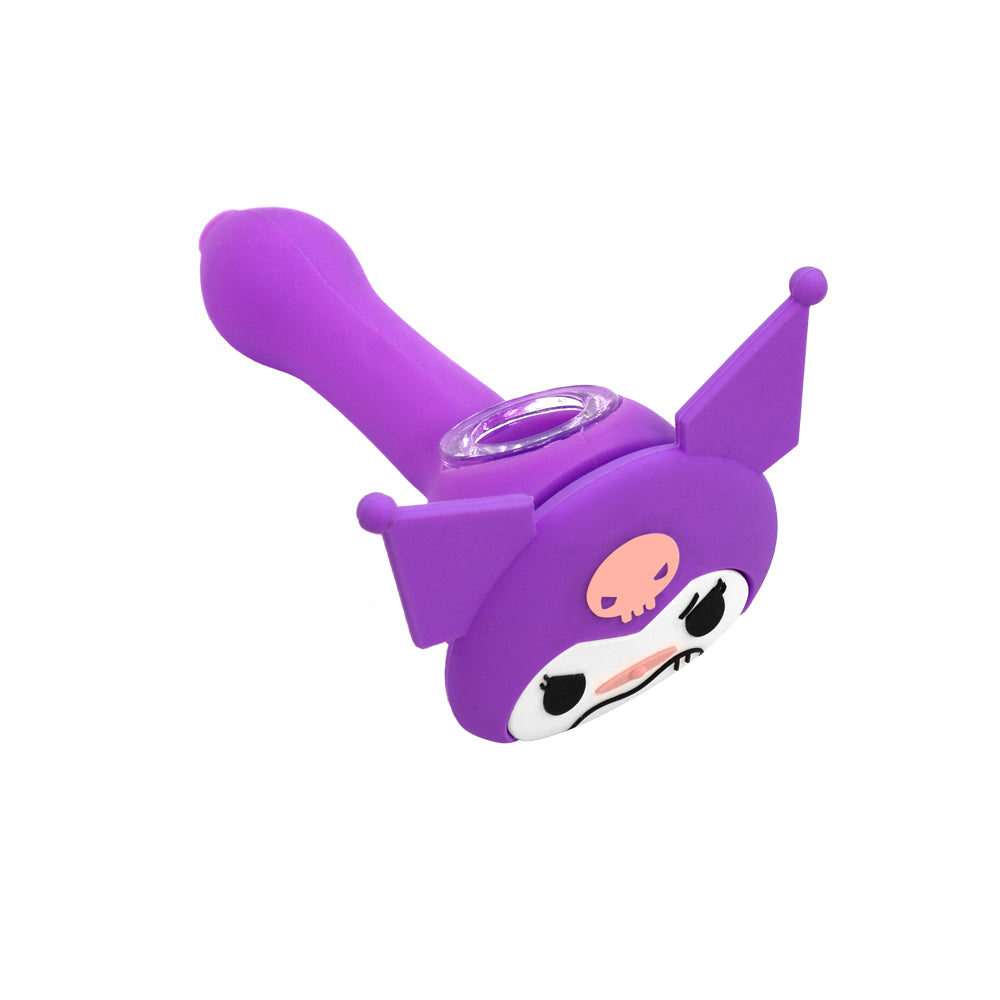 Silicone Hand Pipe - Evil Kitty (4.5")