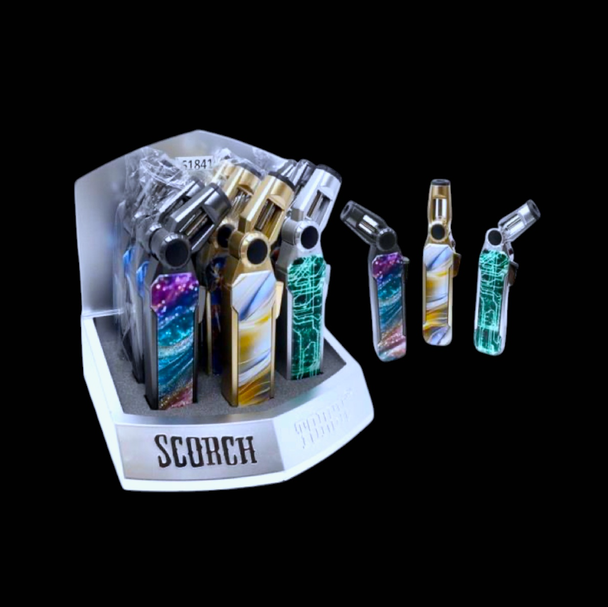 Scorch Torch - Powerful Single Swivel Torch Lighter w/ Flame Lock (9pcs)