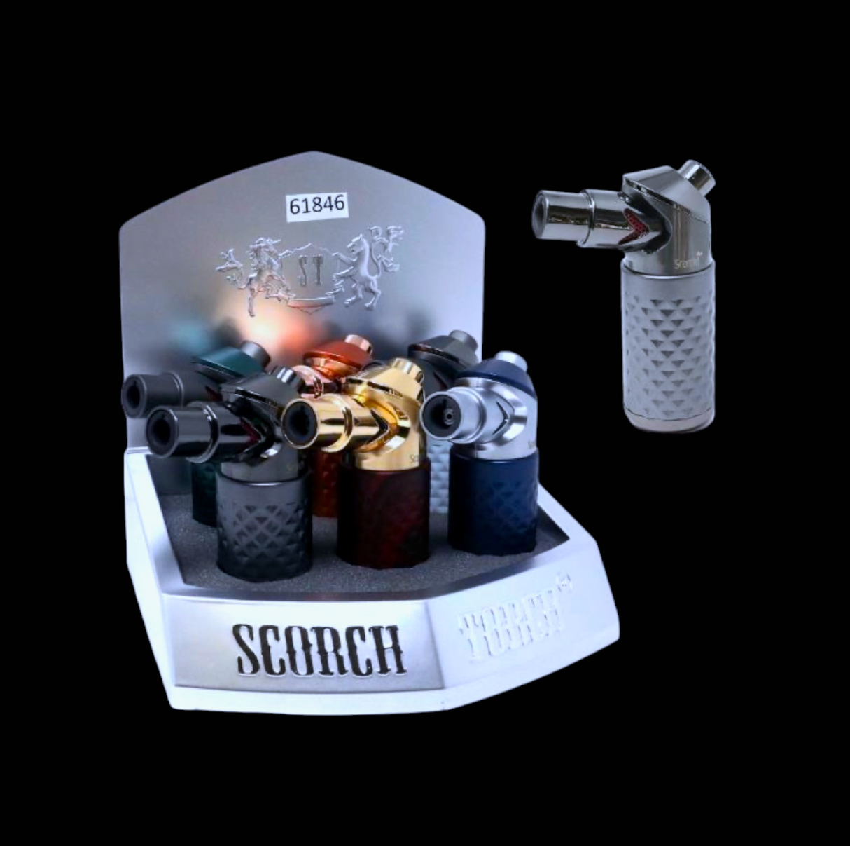 Scorch Torch - Powerful Single Swivel Torch Lighter w/ Flame Lock (6pcs)