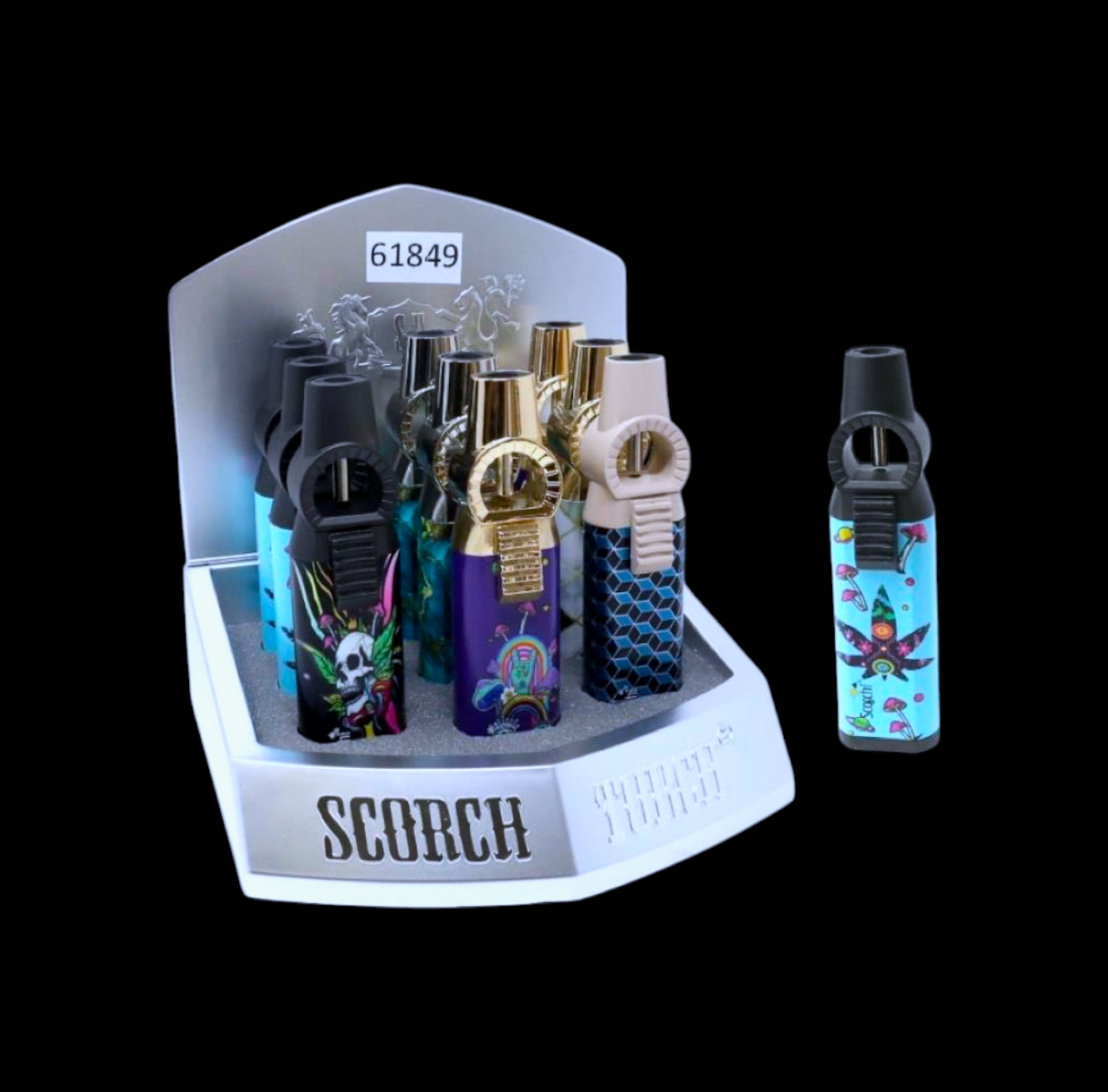 Scorch Torch - Assorted Powerful Single Torch Lighter (9pcs)