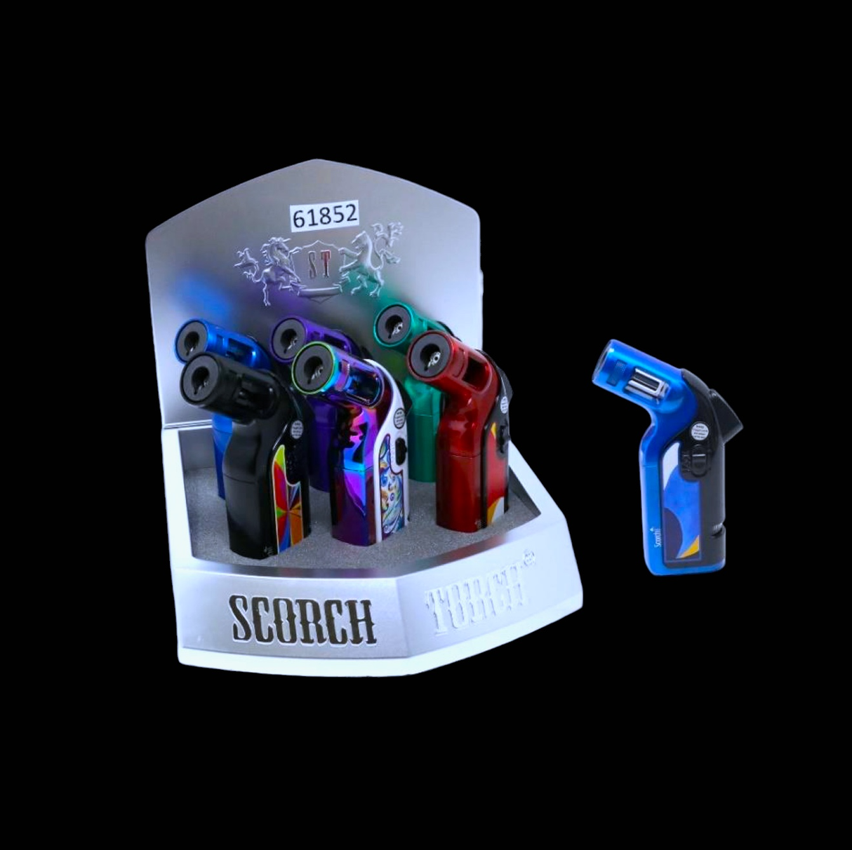 Scorch Torch - Single Torch Lighter with Lock and Cigar Punch (6pcs)