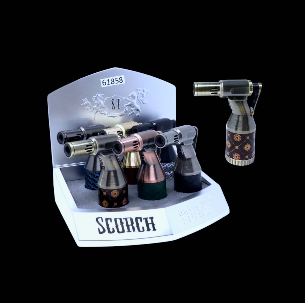 Scorch Torch - Single Flame Heavy Metal Torch w/ Lock (6pcs)