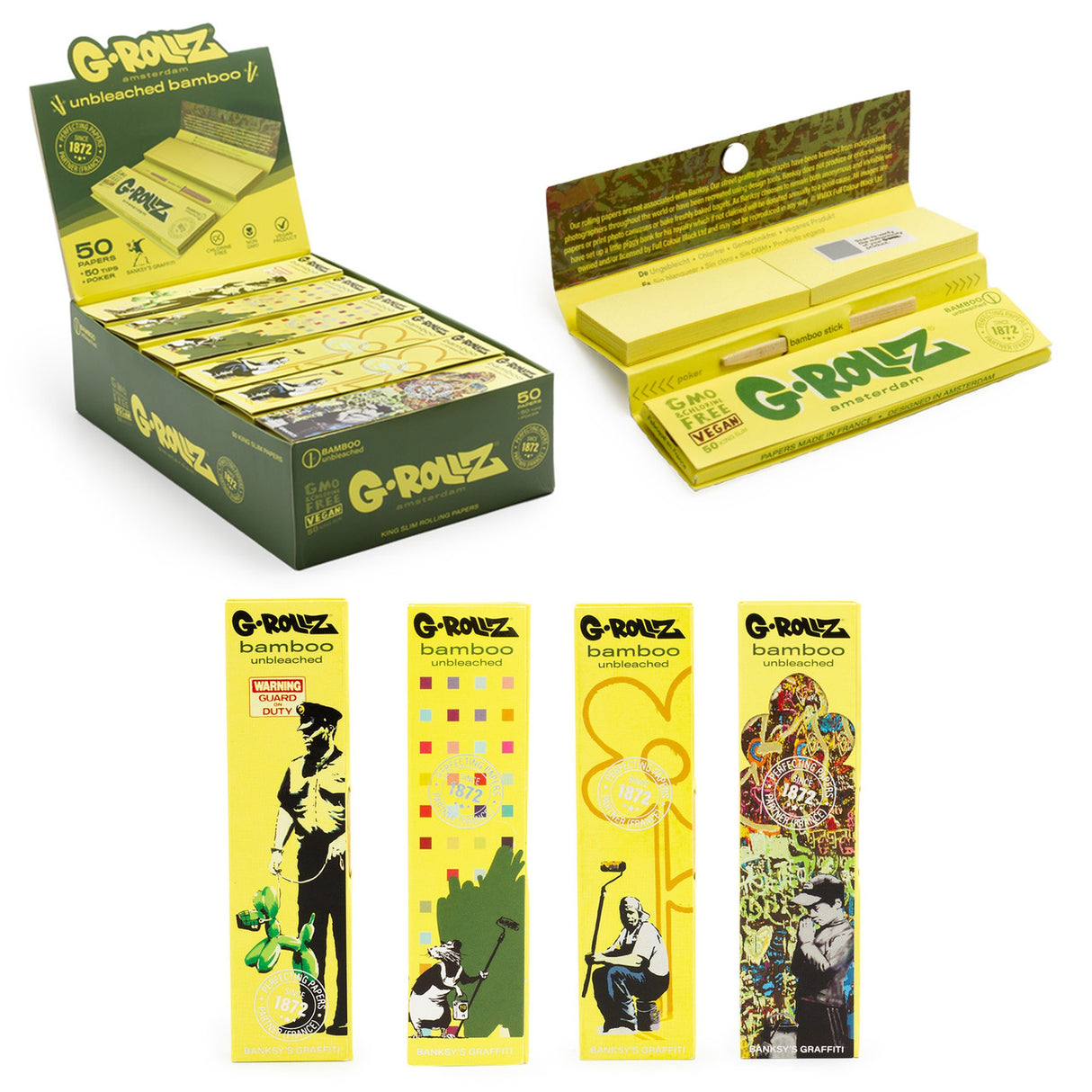 G Rollz Banksy Papers - Unbleached Bamboo (King Slim Size)