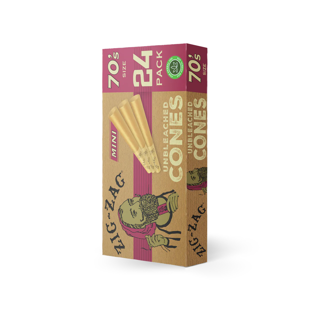 Zig Zag - 70's Unbleached Mini Cones (24 Pack)