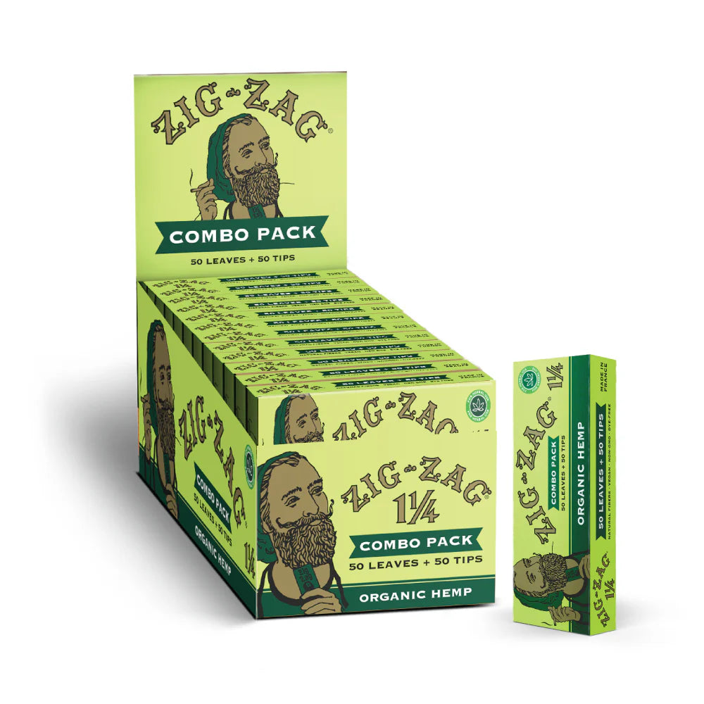 Zig Zag Combo Pack - 1 1/4 Papers Organic Hemp Carton (24 Pack)