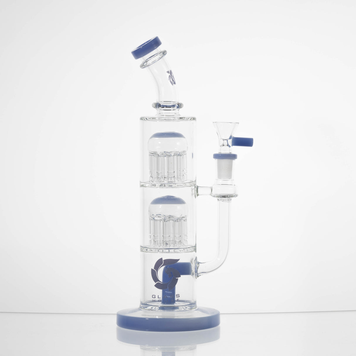 Glass House Water Pipe Kit - Double Perc Straight (10")