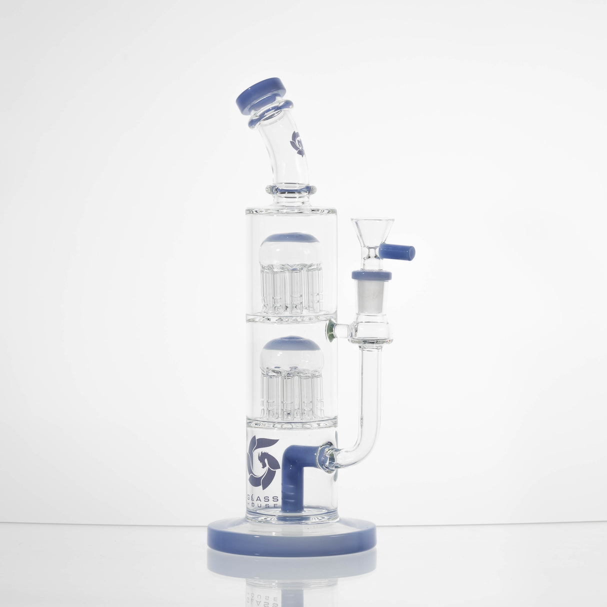 Glass House Water Pipe Kit - Double Perc Straight (10")