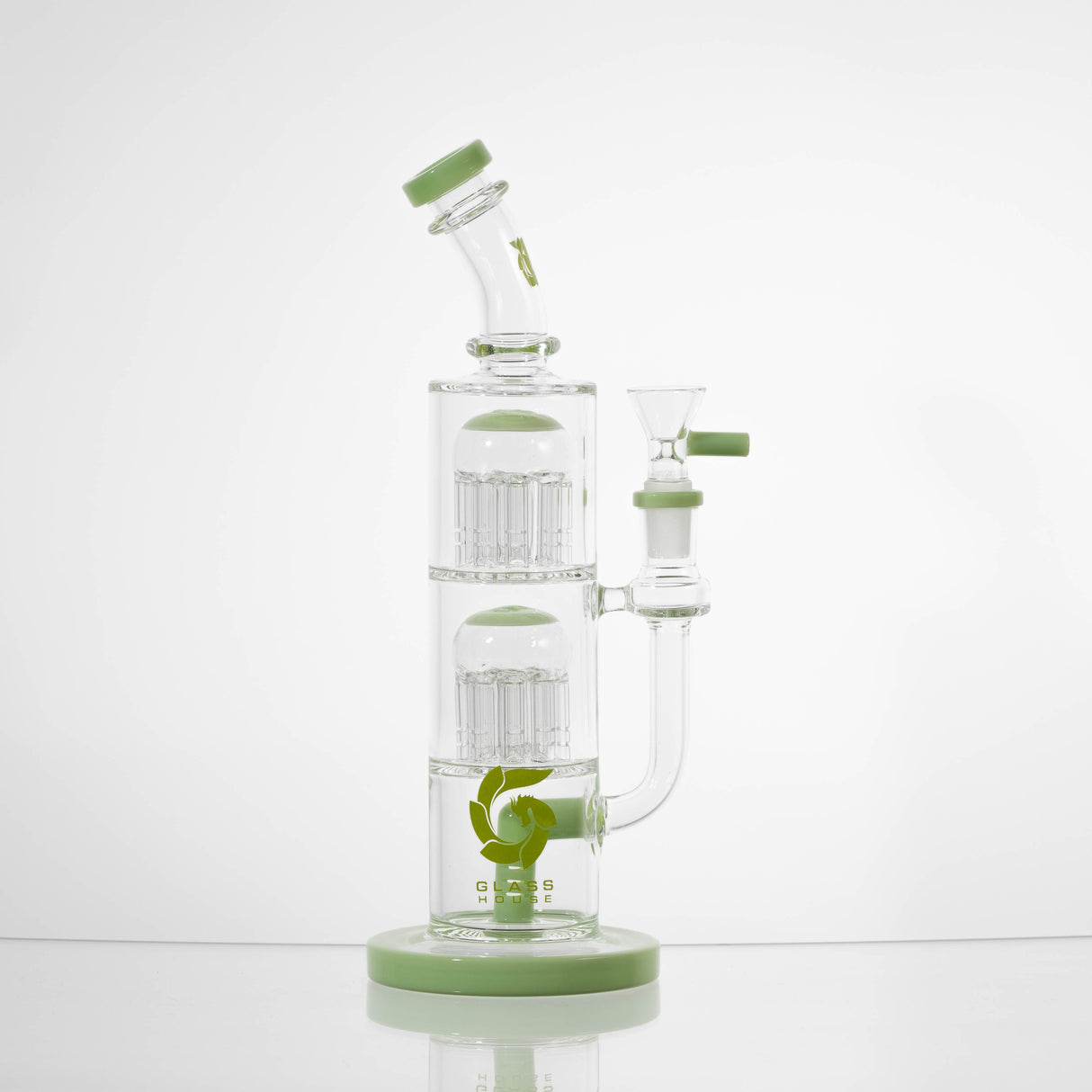 Glass House Water Pipe Kit - Double Perc Straight (10")