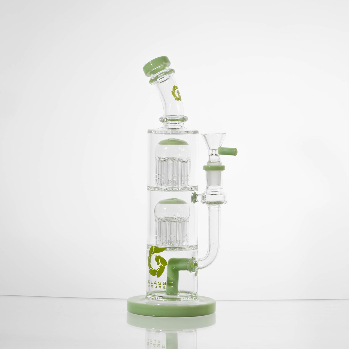 Glass House Water Pipe Kit - Double Perc Straight (10")
