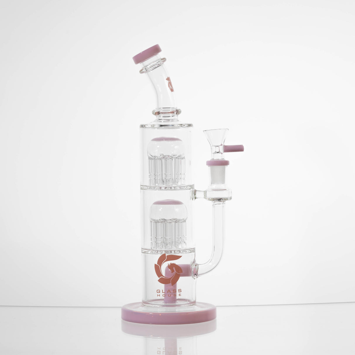 Glass House Water Pipe Kit - Double Perc Straight (10")