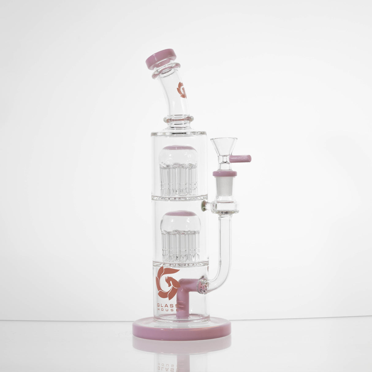 Glass House Water Pipe Kit - Double Perc Straight (10")