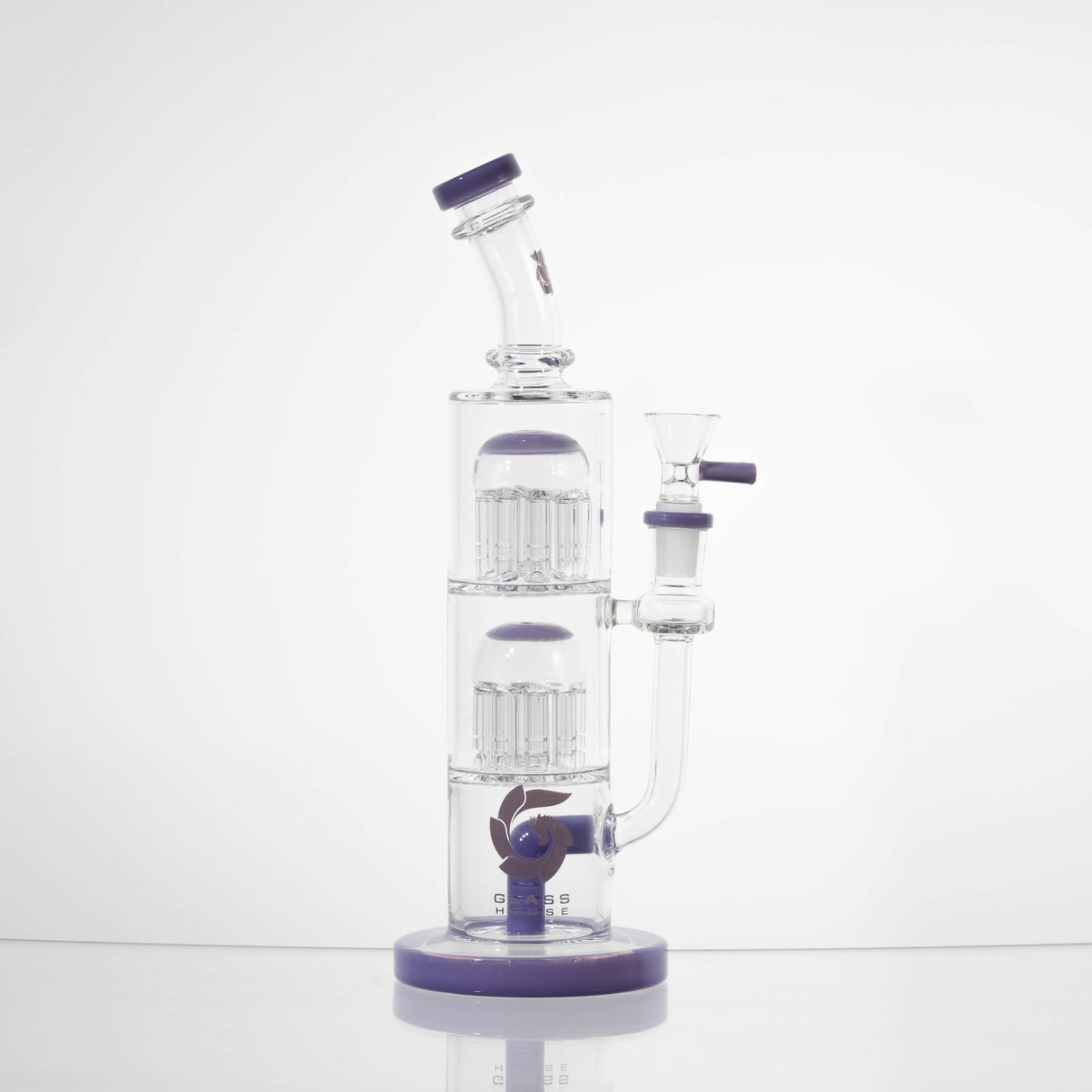 Glass House Water Pipe Kit - Double Perc Straight (10")