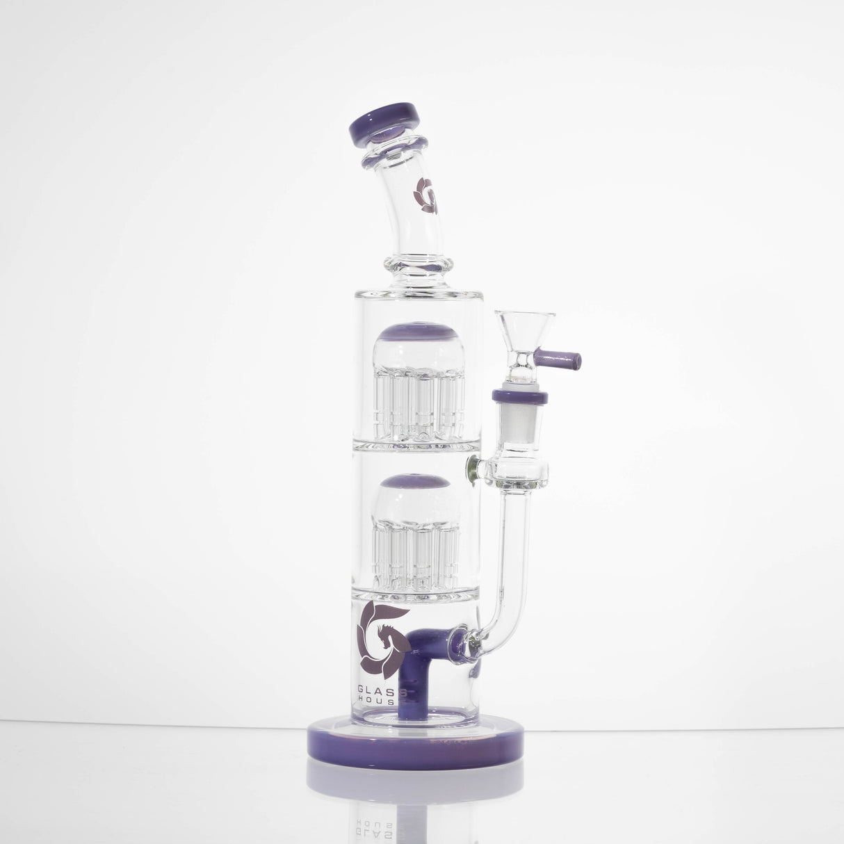 Glass House Water Pipe Kit - Double Perc Straight (10")