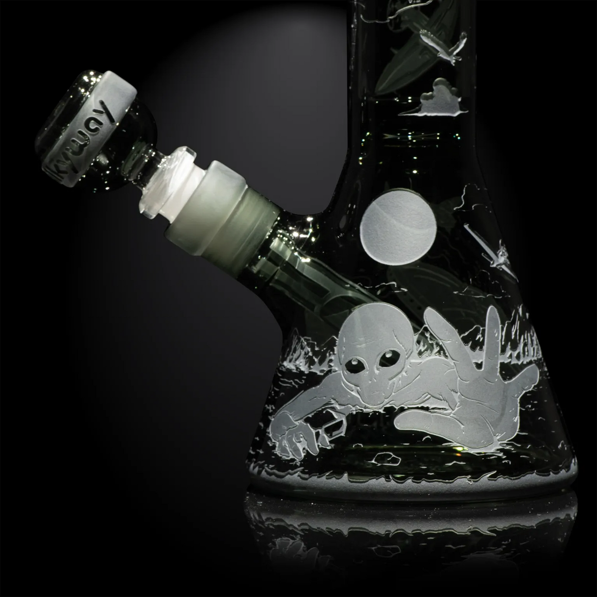 Milky Way Glass - Roswell 1947 Beaker - Smoke (10.5")