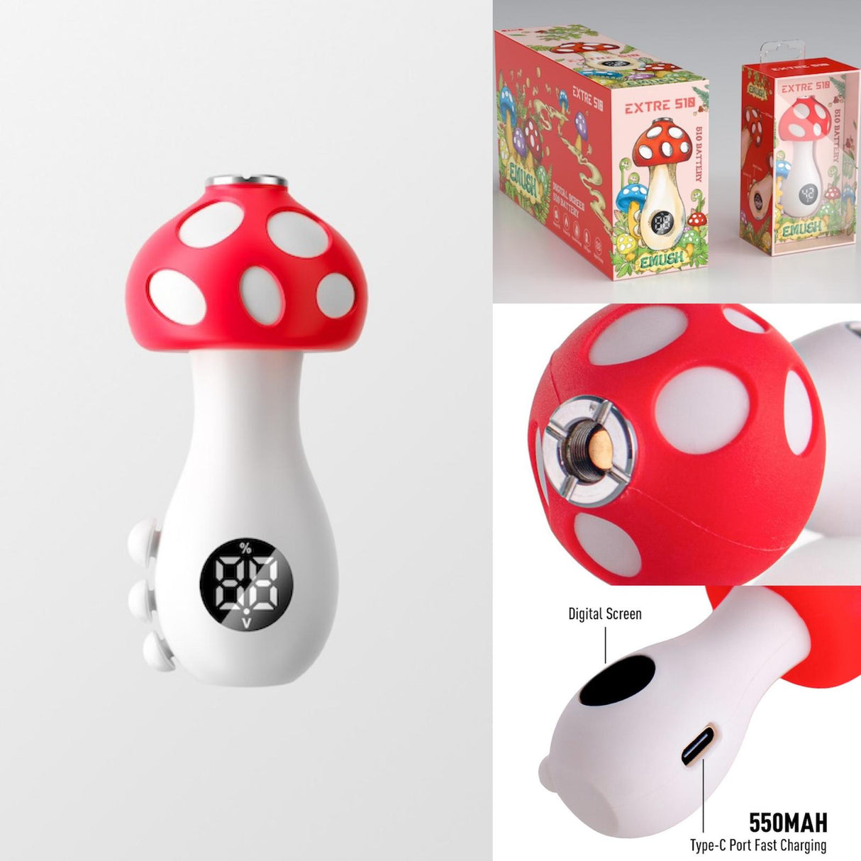 Extre Mushroom 510 Cartridge Battery