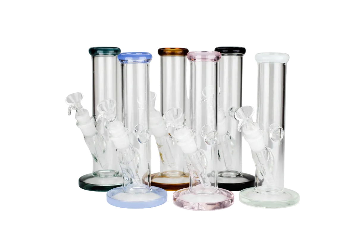 Glass Water Pipe - Slime Top Clear Straight (8")