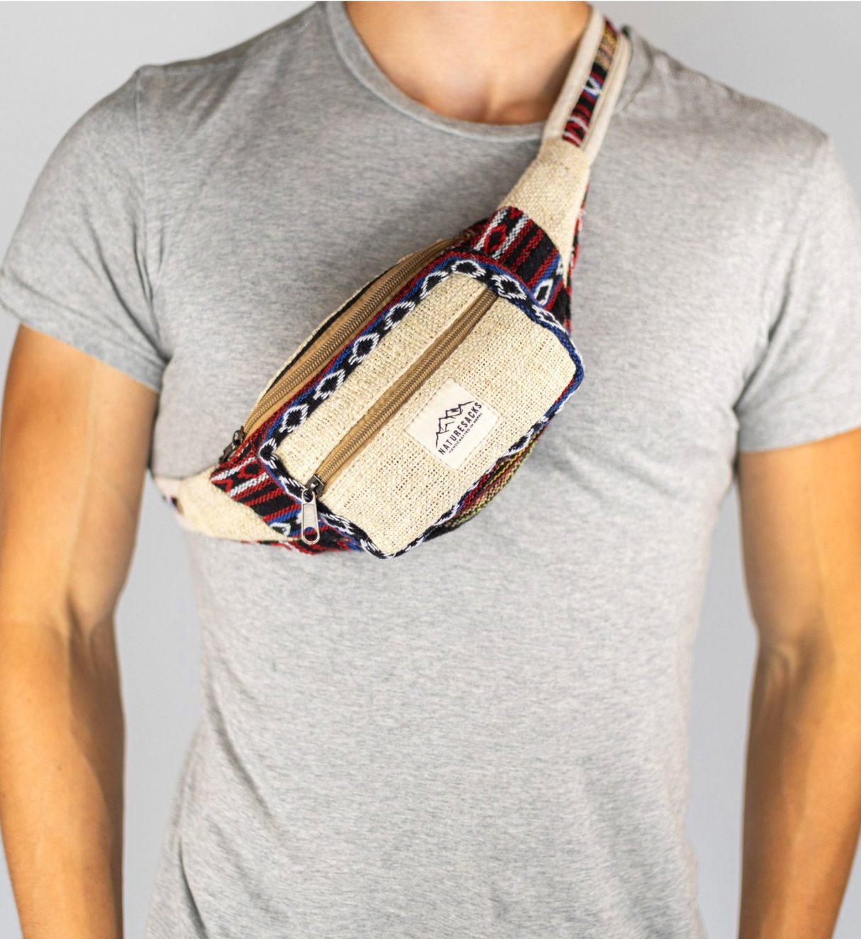 Nature Sacks - Handcrafted Hemp Fanny Packs - Red