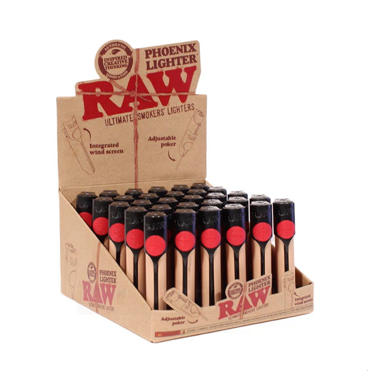 RAW - Classic Phoenix Lighter w/ Wind Blocker (30pcs)