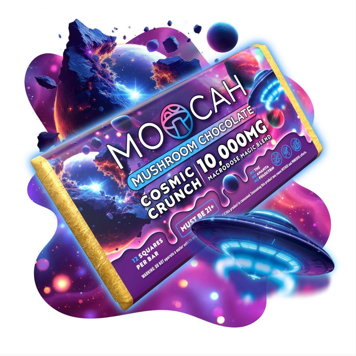 Moocah Milk Chocolate Bars - Cosmic Crunch (Box of 12)