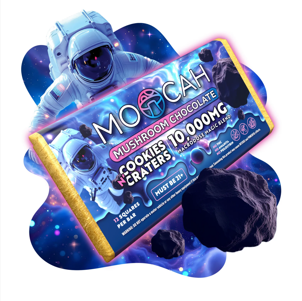 Moocah Milk Chocolate Bars - Cookies N' Craters (Box of 12)