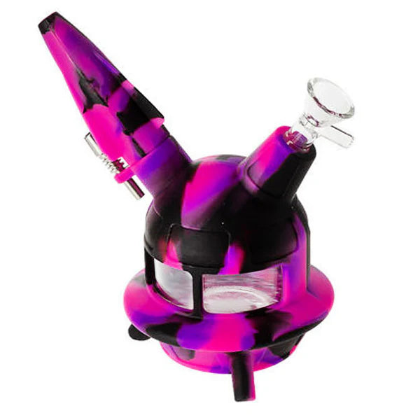 Silicone Water Pipe - Mother Ship w/ Nectar Collector (6")