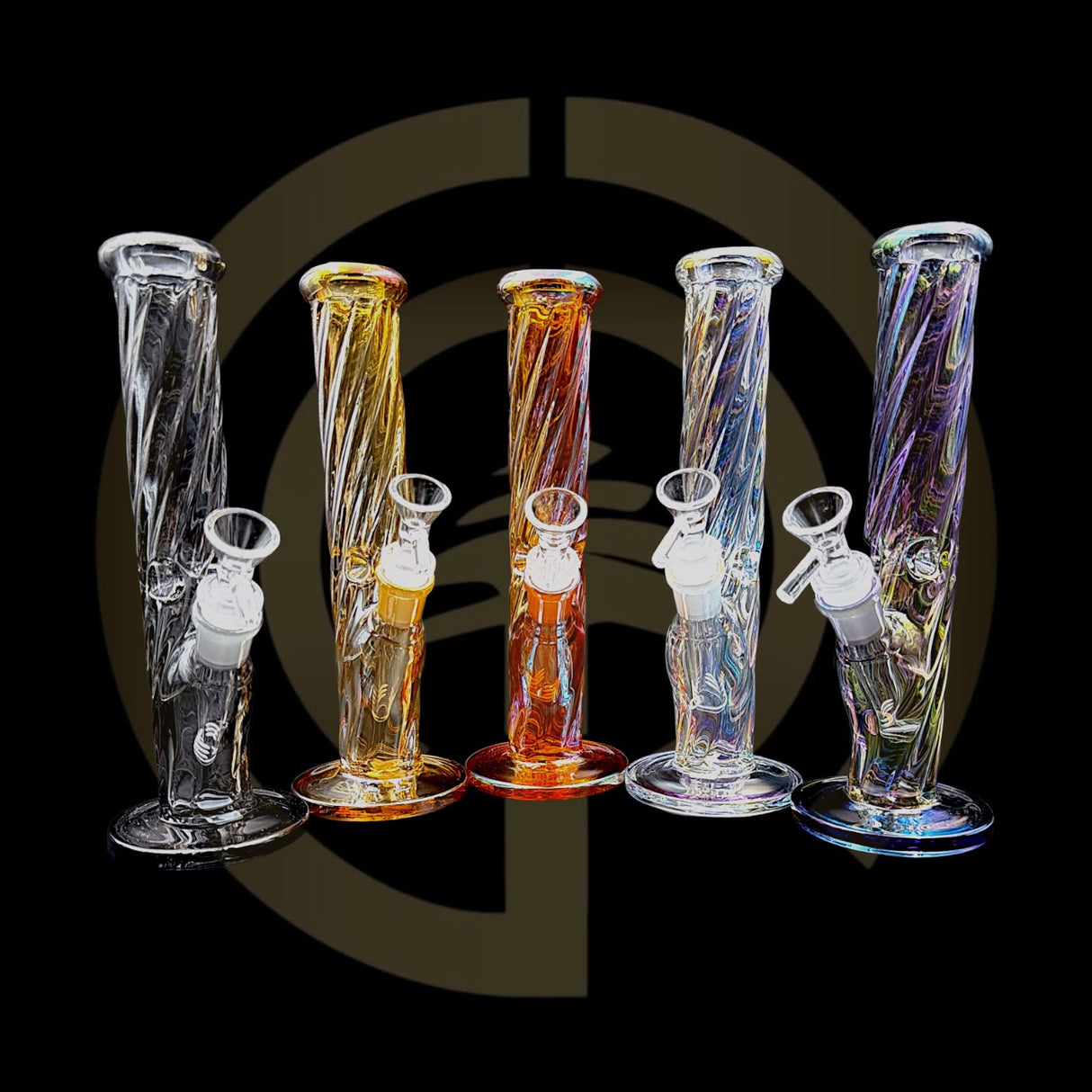 Glass Water Pipe - Twisted Straight (10")