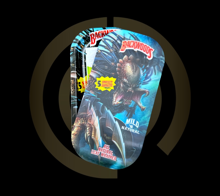 Slim Metal Rolling Tray w/ 3D Magnetic Lid - Alien