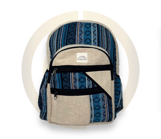 Nature Sacks - Handcrafted Hemp Backpack - Ocean Blue