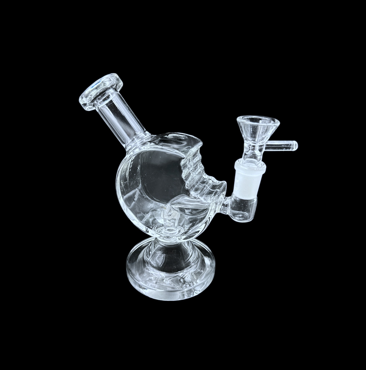 Glass Water Pipe - Cookie Bite Rig (6")