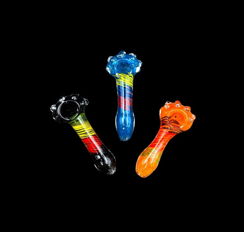 Glass Hand Pipe - Pebble Swirl (5")