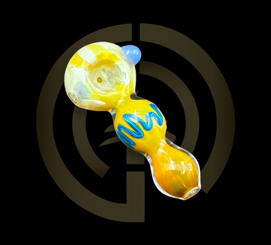Glass Hand Pipe - Golden Fumed Swirls (4.5")