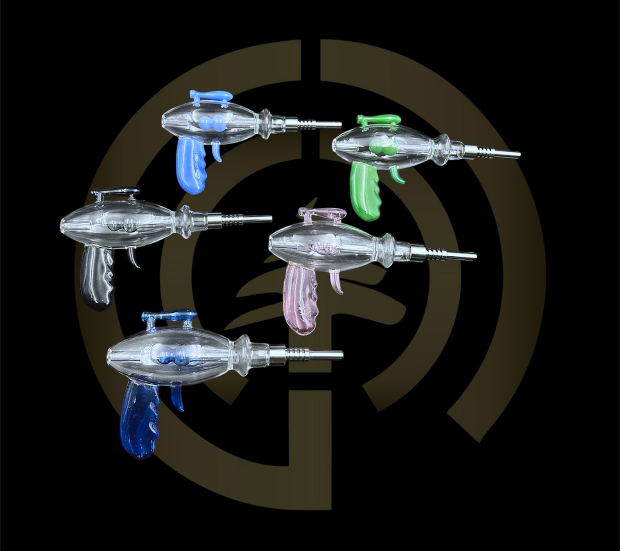 Glass Nectar Collector - Ray Gun (7")