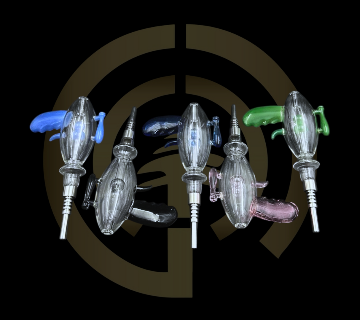 Glass Nectar Collector - Ray Gun (7")