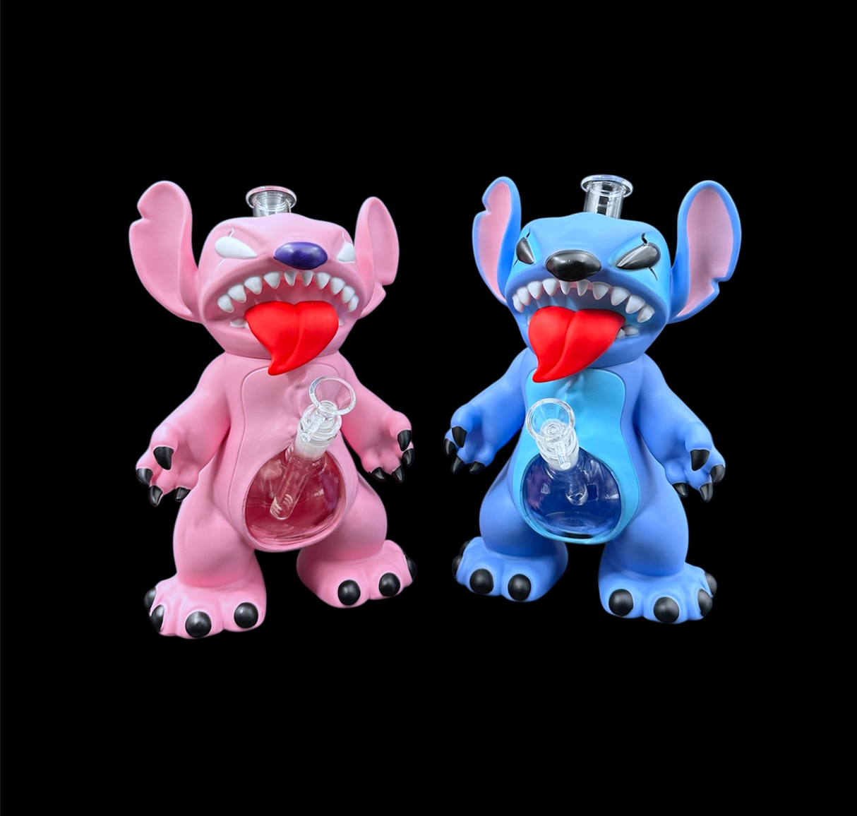 Glass Water Pipe - Aliens (12")