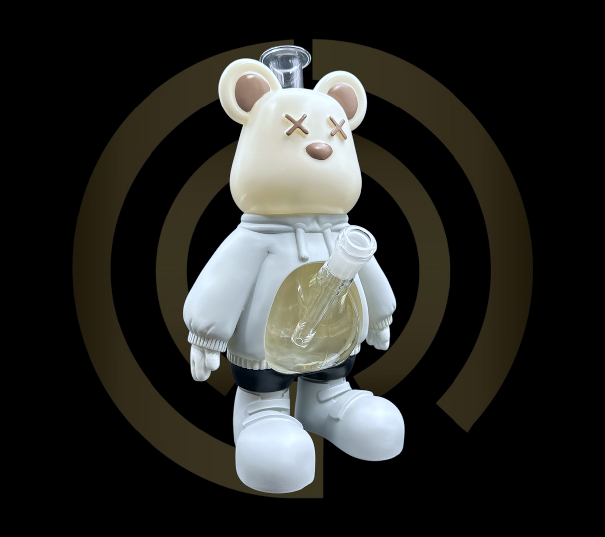 Glass Water Pipe - Cozy Bear (12")