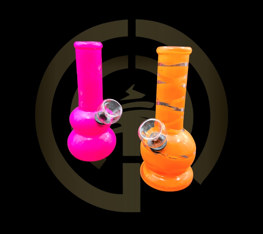 Mini Glass Water Pipe - Assorted Neon Minis (5""