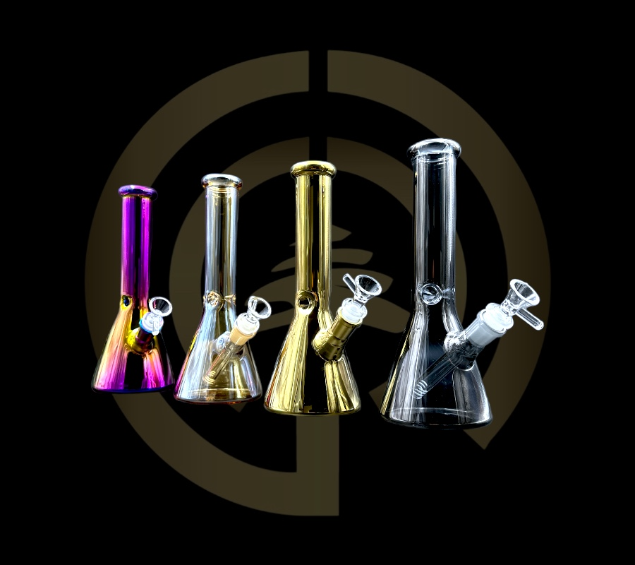 Glass Water Pipe - Tainted Beaker (10")