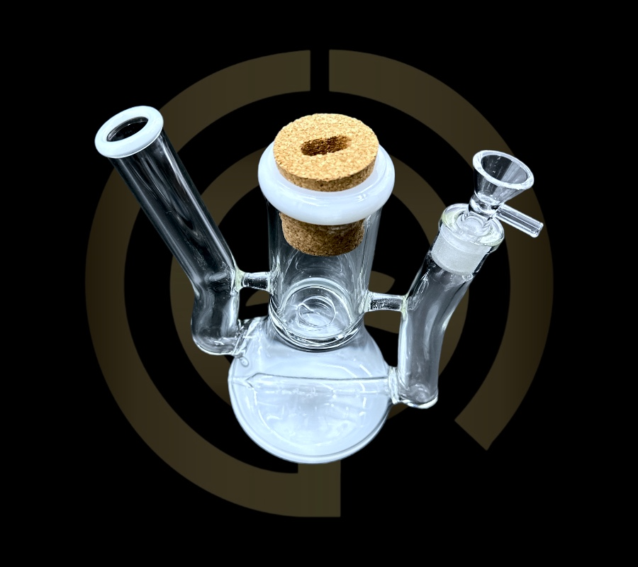 Glass Water Pipe - Cork Stash Beacon (8")