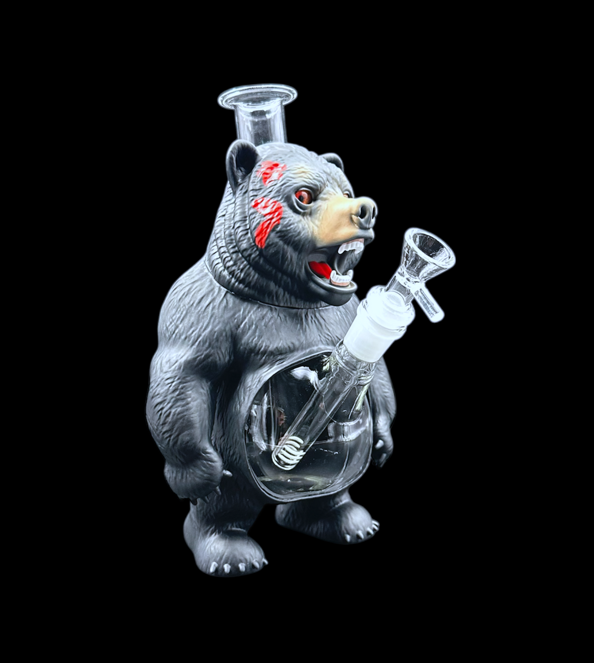 Glass Water Pipe - Bleeding Bear (11")