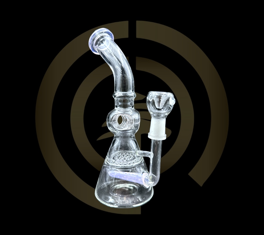 Glass Water Pipe - Inline Honey Comb (8")