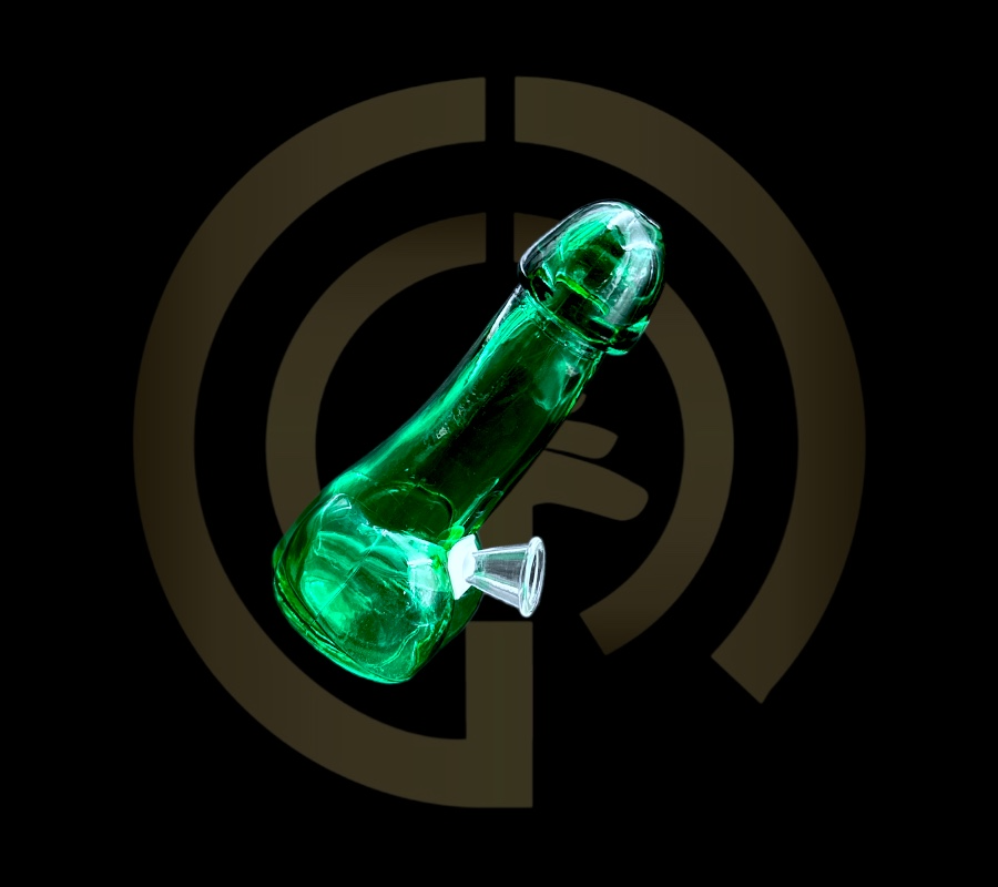 Glass Water Pipe - Phallus (6")