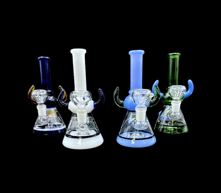 Mini Water Pipe - Bull Horns (8")