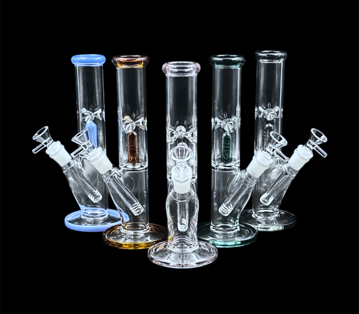 Glass Water Pipe - Straight w/ Perc (10")