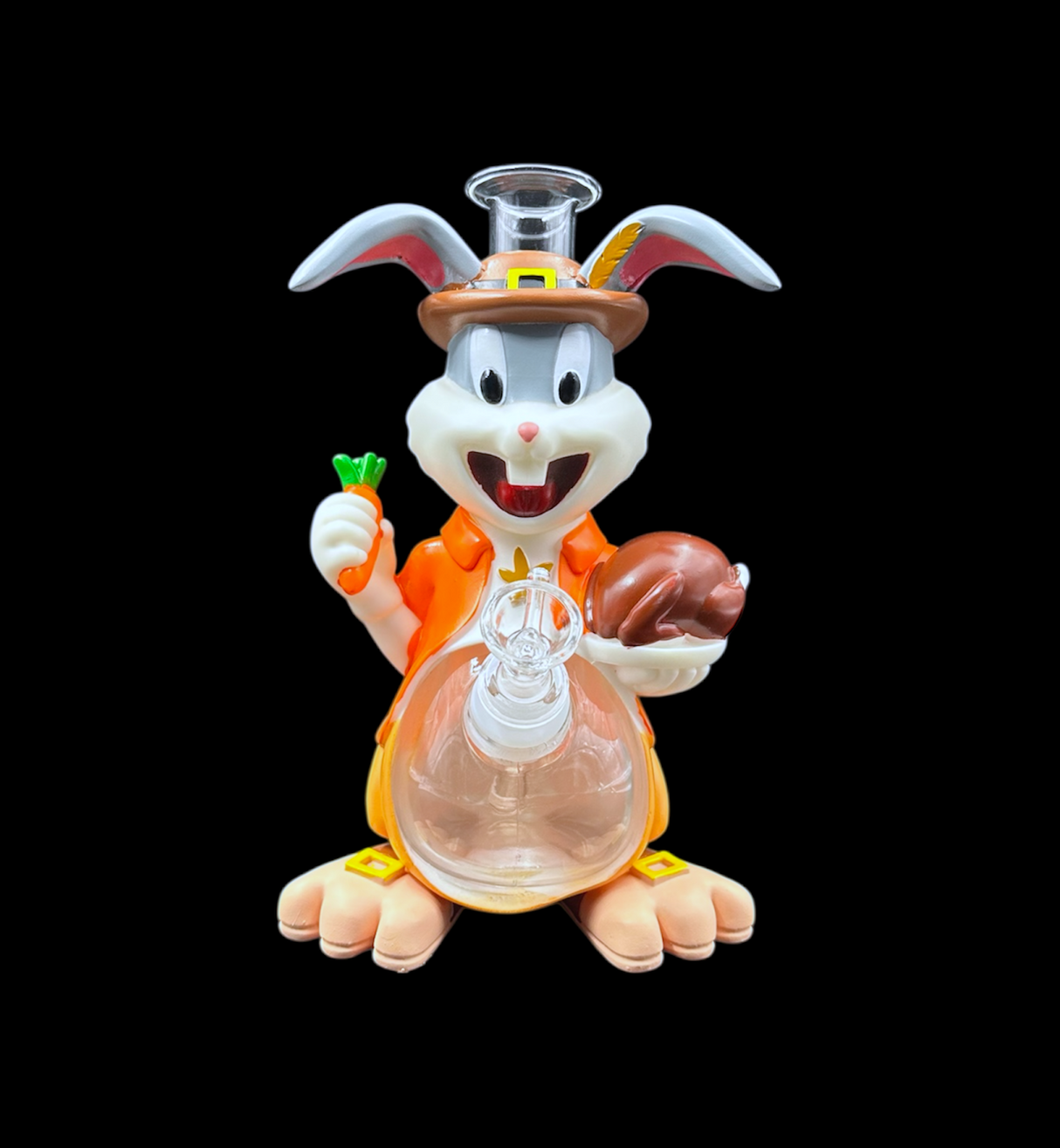 Glass Water Pipe - Pilgrim Rabbit (9")