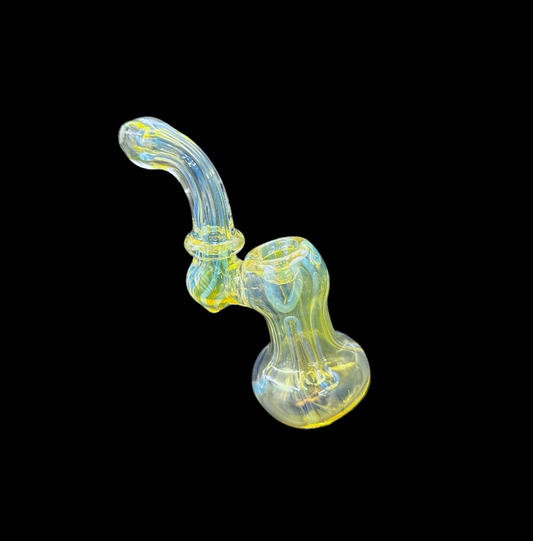 Mini Glass Bubbler - Golden Fume (5")